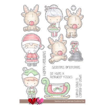 C.C.Designs Outline-Stanzen - Santa and Friends